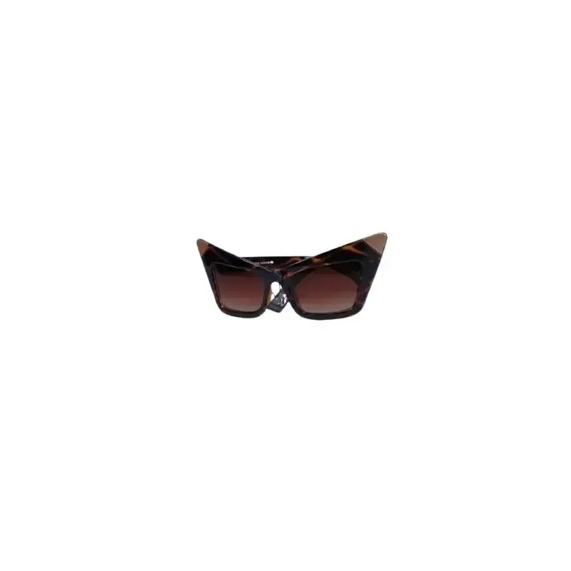 CAT-EYE SOLBRILLE. BRUN MED GULE KANTER